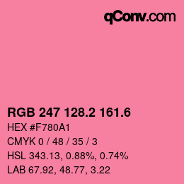 カラーコード: RGB 247 128.2 161.6 | qconv.com
