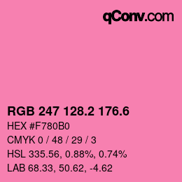カラーコード: RGB 247 128.2 176.6 | qconv.com