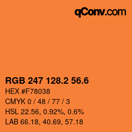 カラーコード: RGB 247 128.2 56.6 | qconv.com
