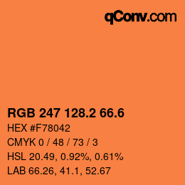 カラーコード: RGB 247 128.2 66.6 | qconv.com