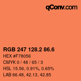 カラーコード: RGB 247 128.2 86.6 | qconv.com