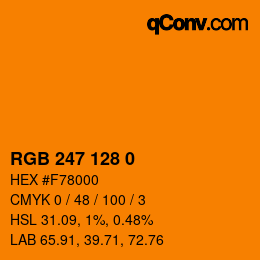 カラーコード: RGB 247 128 0 | qconv.com