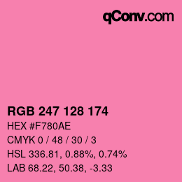 カラーコード: RGB 247 128 174 | qconv.com