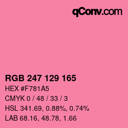 Color code: RGB 247 129 165 | qconv.com