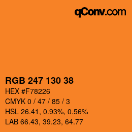 Farbcode: RGB 247 130 38 | qconv.com