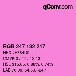 Color code: RGB 247 132 217 | qconv.com