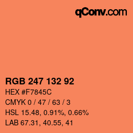 カラーコード: RGB 247 132 92 | qconv.com
