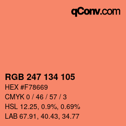 Farbcode: RGB 247 134 105 | qconv.com