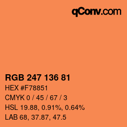 Color code: RGB 247 136 81 | qconv.com