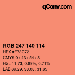 カラーコード: RGB 247 140 114 | qconv.com
