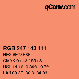 Código de color: RGB 247 143 111 | qconv.com