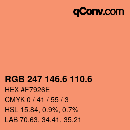 カラーコード: RGB 247 146.6 110.6 | qconv.com
