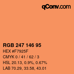 Color code: RGB 247 146 95 | qconv.com
