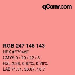 Color code: RGB 247 148 143 | qconv.com