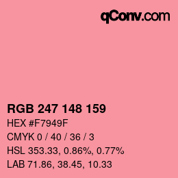 Código de color: RGB 247 148 159 | qconv.com