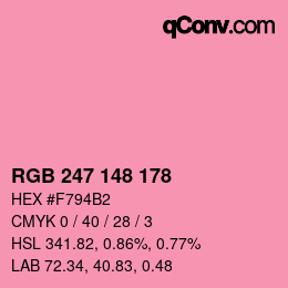 Código de color: RGB 247 148 178 | qconv.com