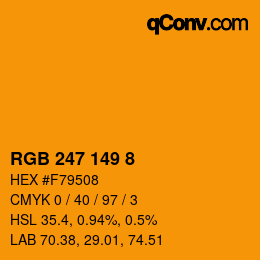 カラーコード: RGB 247 149 8 | qconv.com