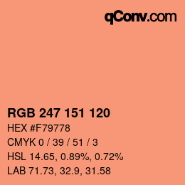 カラーコード: RGB 247 151 120 | qconv.com