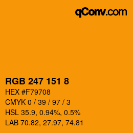 カラーコード: RGB 247 151 8 | qconv.com