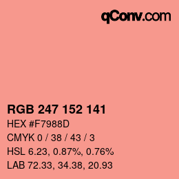 カラーコード: RGB 247 152 141 | qconv.com