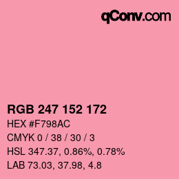 カラーコード: RGB 247 152 172 | qconv.com