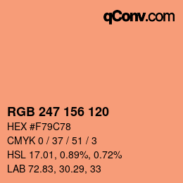 Color code: RGB 247 156 120 | qconv.com