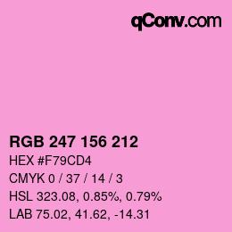 颜色代码: RGB 247 156 212 | qconv.com