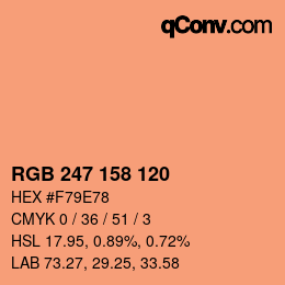 カラーコード: RGB 247 158 120 | qconv.com