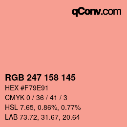 カラーコード: RGB 247 158 145 | qconv.com