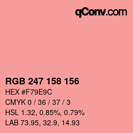 カラーコード: RGB 247 158 156 | qconv.com