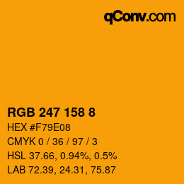 カラーコード: RGB 247 158 8 | qconv.com