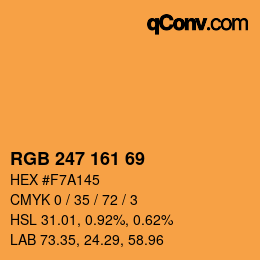 カラーコード: RGB 247 161 69 | qconv.com
