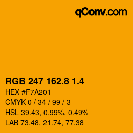 カラーコード: RGB 247 162.8 1.4 | qconv.com