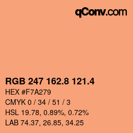 カラーコード: RGB 247 162.8 121.4 | qconv.com