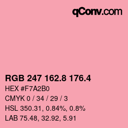 カラーコード: RGB 247 162.8 176.4 | qconv.com