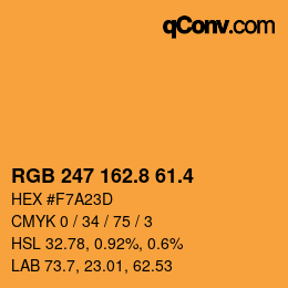 カラーコード: RGB 247 162.8 61.4 | qconv.com