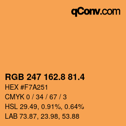 カラーコード: RGB 247 162.8 81.4 | qconv.com
