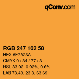 Color code: RGB 247 162 58 | qconv.com