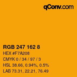 Color code: RGB 247 162 8 | qconv.com