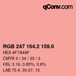 カラーコード: RGB 247 164.2 159.6 | qconv.com