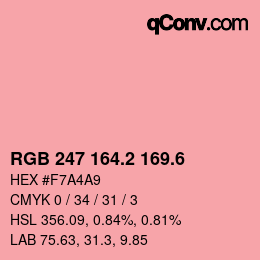 カラーコード: RGB 247 164.2 169.6 | qconv.com