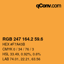 カラーコード: RGB 247 164.2 59.6 | qconv.com