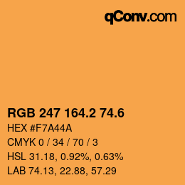 カラーコード: RGB 247 164.2 74.6 | qconv.com