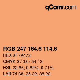 カラーコード: RGB 247 164.6 114.6 | qconv.com