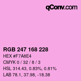 Farbcode: RGB 247 168 228 | qconv.com