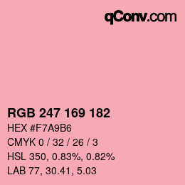 Código de color: RGB 247 169 182 | qconv.com
