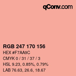 Color code: RGB 247 170 156 | qconv.com