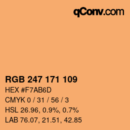 カラーコード: RGB 247 171 109 | qconv.com