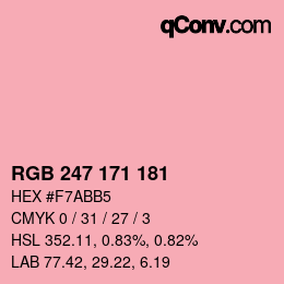 Color code: RGB 247 171 181 | qconv.com