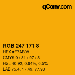 颜色代码: RGB 247 171 8 | qconv.com